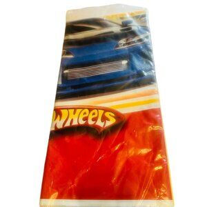 Hot Wheels Hallmark Fast Action! Yellow Background Race Car Table Cover 54"x102"